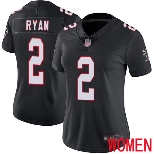 Atlanta Falcons Limited Black Women Matt Ryan Alternate Jersey NFL Football #2 Vapor Untouchable->women nfl jersey->Women Jersey